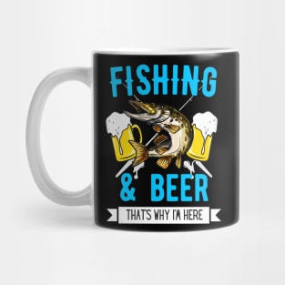 Fishing & Beer Funny Fisherman Angling Design Mug